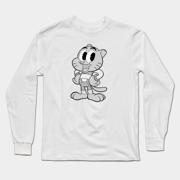 Gumball 1930s rubber hose cartoon style Long Sleeve T-Shirt by Kevcraven